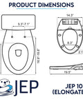 Dimensions of Dual Nozzle Manual Bidet Toilet Seat For Elongated Toilets With Soft Close Lid And Cover Clean Wash