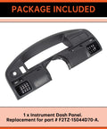Instrument dash panel bezel, black plastic, front view; replacement for 1992–1997 Ford Bronco/F-150/F-250/F-350