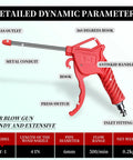 High Velocity Air Blow Gun With Shielded Rubber Nozzle For Rapid Debris Removal And Auto Detailing with ergonomic antiskid handle.