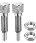 2 Pack M10x1.5 Stainless Steel Spring Plungers With 6mm Pin Dia Lockout Type Retractable Quick Release Pins for industrial use