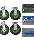 Heavy Duty Pneumatic Caster Wheels 8 Inch Air Tires, four rubber tires with galvanized steel brackets for carts and wagons.