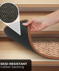 Set Of 15 Skid Resistant Carpet Stair Treads Praline Brown 8 Inch By 30 Inch Non Slip Step Covers showing rubber backing detail
