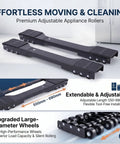 Heavy Duty Move Appliance Mover Roller Adjustable 550 To 690mm Slider For Washing Machine And Fridge With Smooth Black Wheels on a surface.