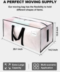 Heavy Duty Moving Bags Pack Of 8 With 200 Lb Capacity Water Resistant Storage Totes Featuring Wrap Around Handles