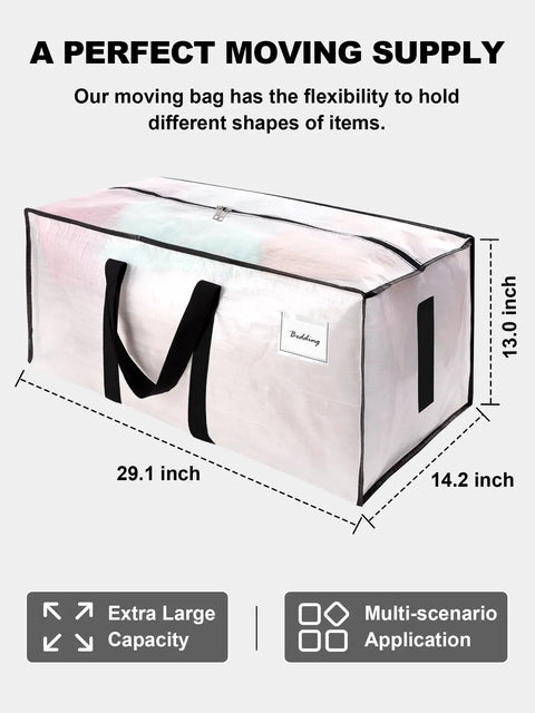 Heavy Duty Moving Bags Pack Of 8 With 200 Lb Capacity Water Resistant Storage Totes Featuring Wrap Around Handles