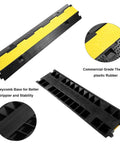 Three Pack Dual Channel Rubber Cable Protector Ramp for Driveways and Floors, two channel cover, heavy duty, rubber material, details