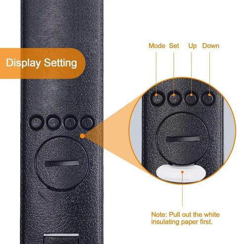 Close-up of settings buttons on Desk Lamp With 10W Wireless Charger And USB Port, Clock LCD Display, Dope All In One Charging Station.