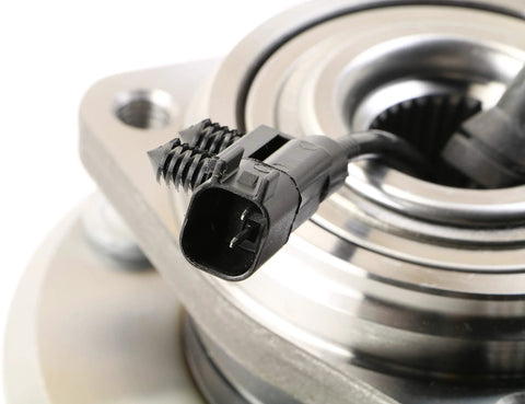 Close-up of Wheel Bearing And Hub Assembly For Jeep Wrangler JK 2011 2017 And 2018 Wrangler Bolt On Replacement Part showing connector