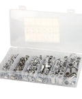 Aluminum Rivet Nuts Set With Flat Head And Anti Rust Finish, Threaded Rivnut Inserts Kit in six compartment box