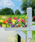 Spring Tulip Magnetic Mailbox Cover 21 By 18 Inches Fits Standard Mailboxes Outdoor Garden Decor with colorful tulips and flowers
