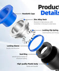Exploded view of 40 Piece Quick Connect Air Hose Fittings Kit One Eighth Inch OD Push To Connect Pneumatic Fittings components.