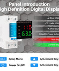 Heavy Duty Smart Circuit Breaker With Dual Led Display And Adjustable Voltage Regulator For Solar Rv Home Systems showing digital panel with voltage display.