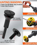 3 Inch Cut Off Wheel Kit With One Quarter Inch Mounting Mandrel And Three Eighths Inch Arbor For Die Grinder Rotary Tool Pro Grade Metal And Stainless Steel Cutting Wheel Set 27 Piece Heavy Duty showing installation details