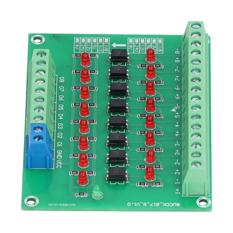 Optical Isolation Module 8 Channel Optocoupler PLC Signal Converter Board With Common Anode And Cathode Input top view