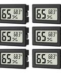 6 Pack Mini Digital Hygrometer And Thermometer Combo For Home Fridge And Reptile Tanks With Built In Probe Fahrenheit Readings Easy Read Humidity Gauge And Temp Monitor Compact Indoor Climate Meter, six black units
