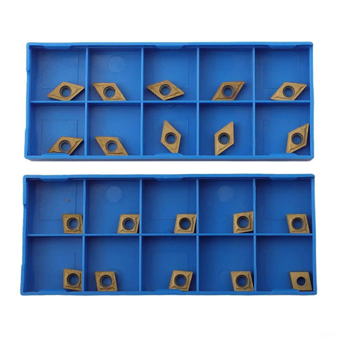 Twenty Pcs Carbide Turning Inserts Set CCMT21.51 CCMT060204 DCMT21.51 DCMT070204 Multilayer Coated Lathe Inserts in blue case