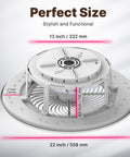 Diagram of bladeless ceiling fan dimensions with light and remote control 22 inch low profile modern enclosed indoor fan multi speed