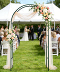 Beefy Thickened Metal Garden Arch With Detachable Base 16mm Rust Resistant Tubing used as wedding backdrop with flowers