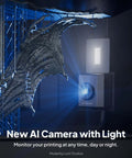 AI camera with light in 3D printer, showcasing enhanced printing monitoring capabilities.