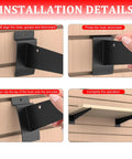 Heavy Duty Slatwall Knife Shelf Brackets 24 Pack 10 Inch Metal Shelf Brackets With Lip For Slatwall Panels installation guide