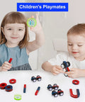 Children playing with Magnetic Science Kit For Kids A Hands On Physics Lab With Bar Ring Horseshoe Compass Iron Powder Includes Fun Experiments And STEM Learning Tools For Beginners And Curious Teens