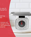 Old School Analog Kitchen Scale With Tare Function Mechanical Food Scale 22 Lb Capacity Multicolor Dial