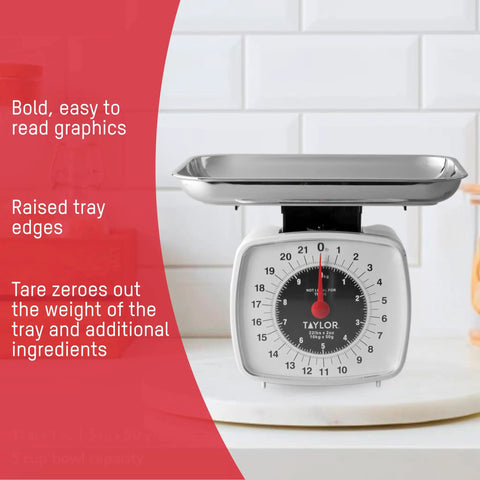 Old School Analog Kitchen Scale With Tare Function Mechanical Food Scale 22 Lb Capacity Multicolor Dial