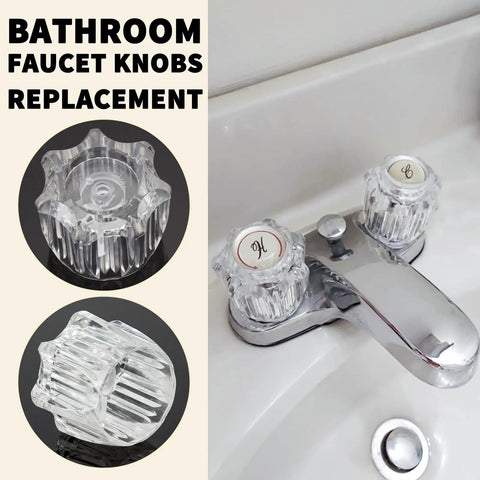 Clear Acrylic Bathroom Faucet Knob Handles Kit For Hot And Cold Water Upgrade with faucet installation on sink