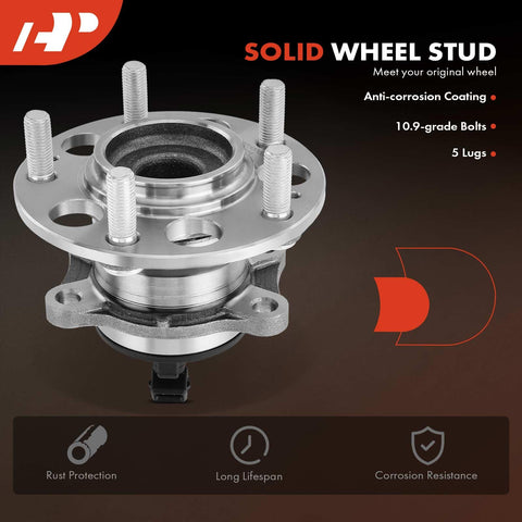 Rear Wheel Bearing And Hub Assembly With ABS And 5 Lug For Hyundai Elantra 2017 2020 And Kona 2018 2022 FWD Only, heavy-duty hub