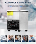 Straight Up Workhorse 2L Ultrasonic Cleaner Tank With 60W Cavitation Waves And Sweet 100W Heater Paired With Precise Digital Timer.