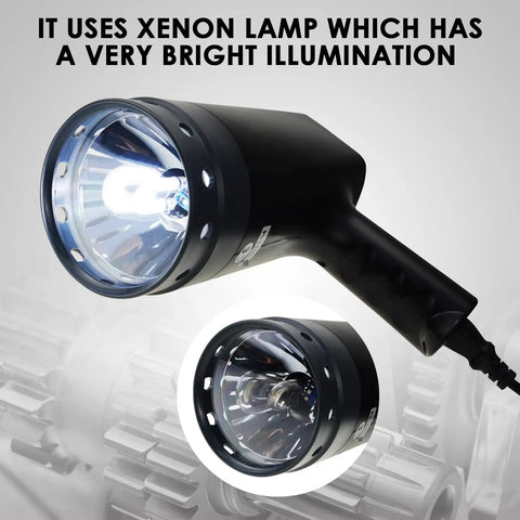 Digital Handheld Stroboscope With Wide Range From 50 To 12,000 FPM for Fault Detection showing bright xenon lamp