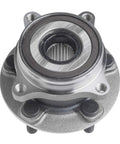 Front view of Front Wheel Bearing And Hub Assembly For 2010 To 2015 Toyota Prius And 2012 To 2015 Prius Plug-In, 2011 To 2017 Lexus CT200h, 5 Stud Hub With ABS, OEM-Grade Replacement For A Smooth, Quiet Ride And Reliable, Safe Performance, showing metal construction with 5-lug design