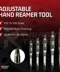 Adjustable Hand Reamer Tool for precise hole finishing in metal and wood with carbon steel blades and mild steel body