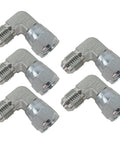 Heavy Duty 5 Pack Hydraulic Elbow Fitting Adapter For 3/8 Inch Male Jic To 3/8 Female Hose Pipe Joint Coupler, steel 90-degree fittings