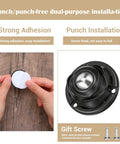 Hella Durable Self Adhesive Caster Wheels One Inch Swivel Plates, showing strong adhesion and installation method.