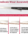 CC-4 Bike Chain Wear Gauge And Checker Tool with chain wear measure for 0.5% and 0.75% accurate readings.