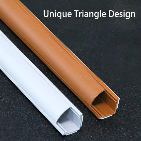 No Sweat Self Adhesive Cable Hider Wall Strips Heavy Duty Pvc Raceway in brown and white unique triangle design.