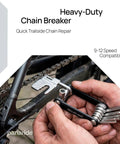 All In One 20 In 1 Bike Repair Kit With Chain Breaker For Road MTB And Gravel Bikes Includes Hex Keys in use on bike chain