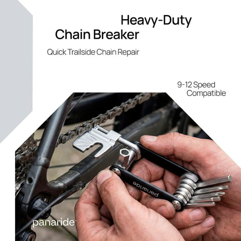 All In One 20 In 1 Bike Repair Kit With Chain Breaker For Road MTB And Gravel Bikes Includes Hex Keys in use on bike chain