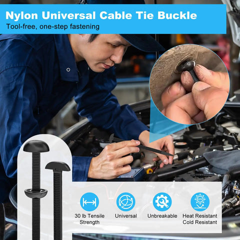 Heavy Duty Car Fastener Kit No Hassle With 50Pcs Nylon Universal Cable Tie Buckles And Self Locking Zip Ties installation example