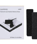 Box and two strips of Heavy Duty 1x4 Inch Hook And Loop Fastener Strips With Adhesive, 20 Sets, showing texture and size