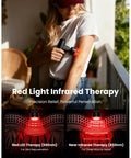 Woman using Q2 Ultra Mini Massage Gun With Red Light Infrared Heat Head Pocket Sized Percussion Massager For Deep Tissue Muscle Therapy And Pain Relief Portable HSA FSA Eligible on arm.