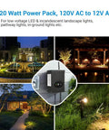 Smart WiFi Low Voltage Transformer 120W With Schedule And Timer No Hub Needed Works With Alexa And Google Home 120V AC To 12V AC Weatherproof Outdoor Landscape Lights For Pathway Spotlight And Garden with garden images at night.