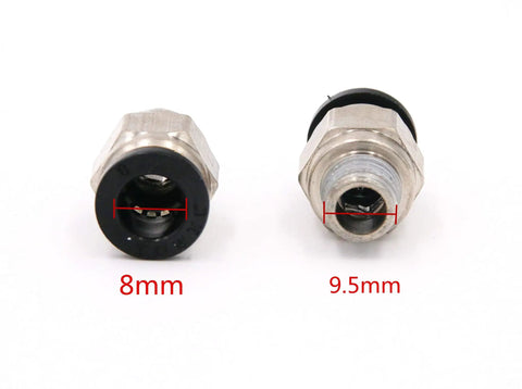 One Eighth Inch PT Male Thread 8mm Straight Pneumatic Push In Quick Fitting Connectors For PETF Tube 10 Pack