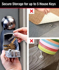 Outdoor 4 Digit Code Key Lock Box holds 5 keys, shown open with keys inside, demonstrating secure storage solution.