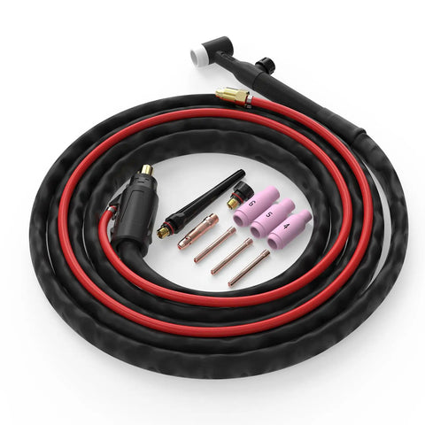 Lift TIG Torch 150A Air Cooled Welding Gun For TL-195S TL-200M TL-250M Pro Welding Machines With 4M Cable WP-17V Collet Body Alumina Ceramic Cups Long And Short Back Caps