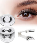 Magnetic Eyelashes Kit With 2 Pairs And Reusable Lash Clusters, Magnetic Applicator, showcasing natural look on eye