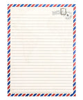 48 Pack Letter Writing Stationery Paper And Envelopes Set With Vintage Travel Design For Handwritten Letters And Snail Mail, 6.9 X 9.25 Inches, Nostalgic Lined Paper, Great For Personal Notes. Nostalgic lined paper with red and blue border.