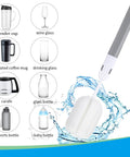 Tall 22oz Blender Cup With Flip Top To-Go Lid And Cross Blade, Replacement Parts For 250W Blenders, Clear cup with handle and measurement marks