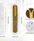 Heavy Duty Microfiber Dust Mop Head 3 Pack 36 Inch with white microfiber and brown holder, ideal for quick cleaning tasks.
